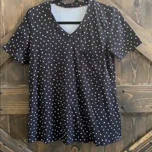 Navy Speckled Top